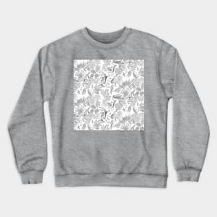 Oil Painted Gray Flowers Crewneck Sweatshirt